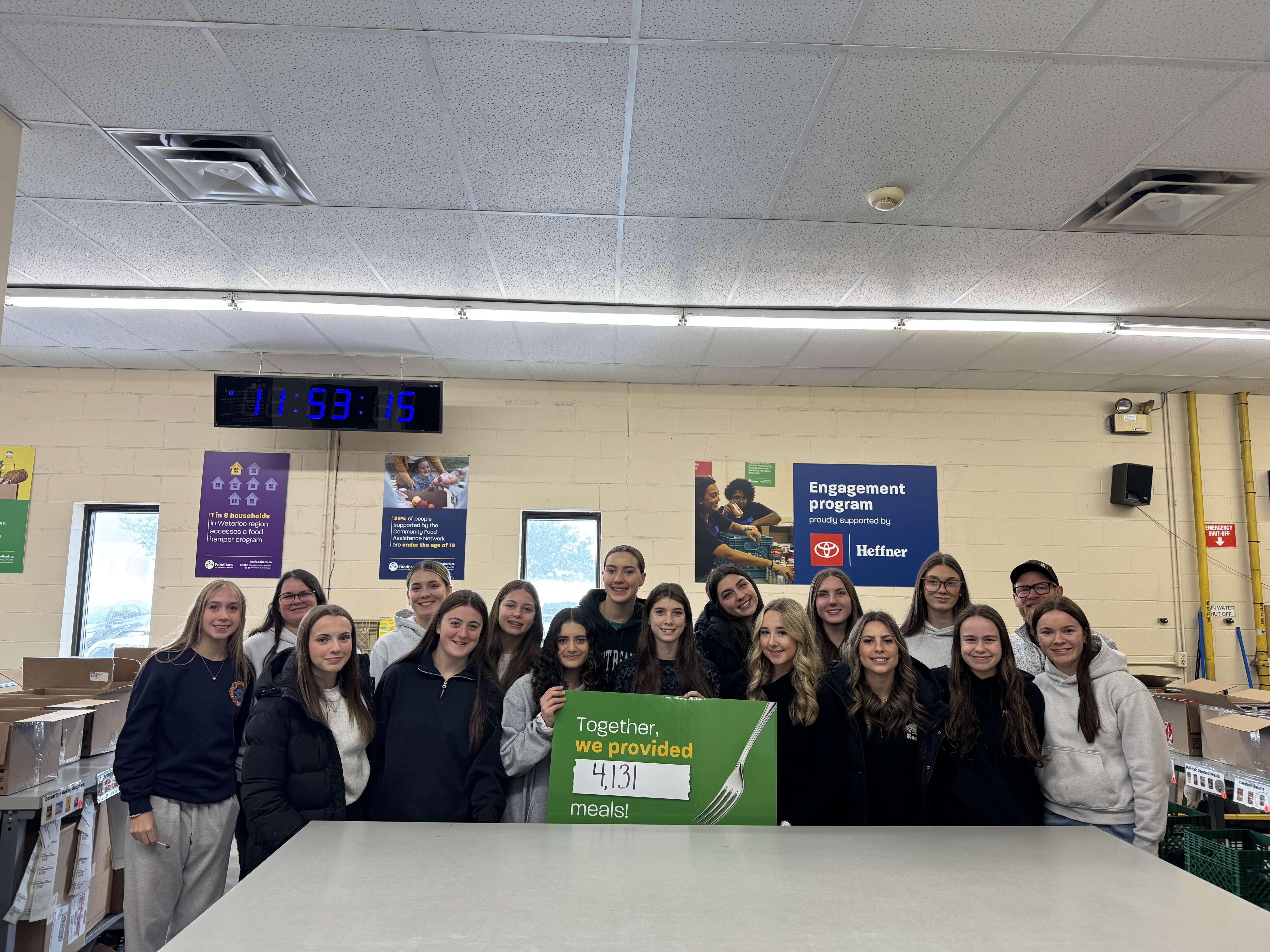 U18 AA Team Supports The Food Bank of Waterloo Region