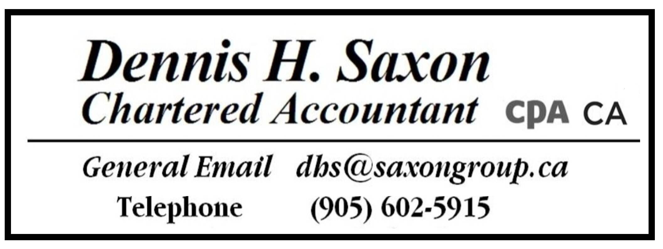Dennis H. Saxon, Chartered Accountant